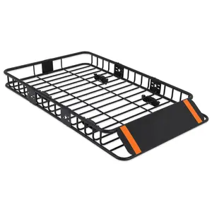Heavy-Duty Roof Rack Cargo Basket, Adjustable Global Steel Luggage Carrier, 200 lbs Capacity, Powder-Coated Universal Roof Basket for SUV, Truck, Jeep, Outdoor Camping and Travel, Multiple Sizes