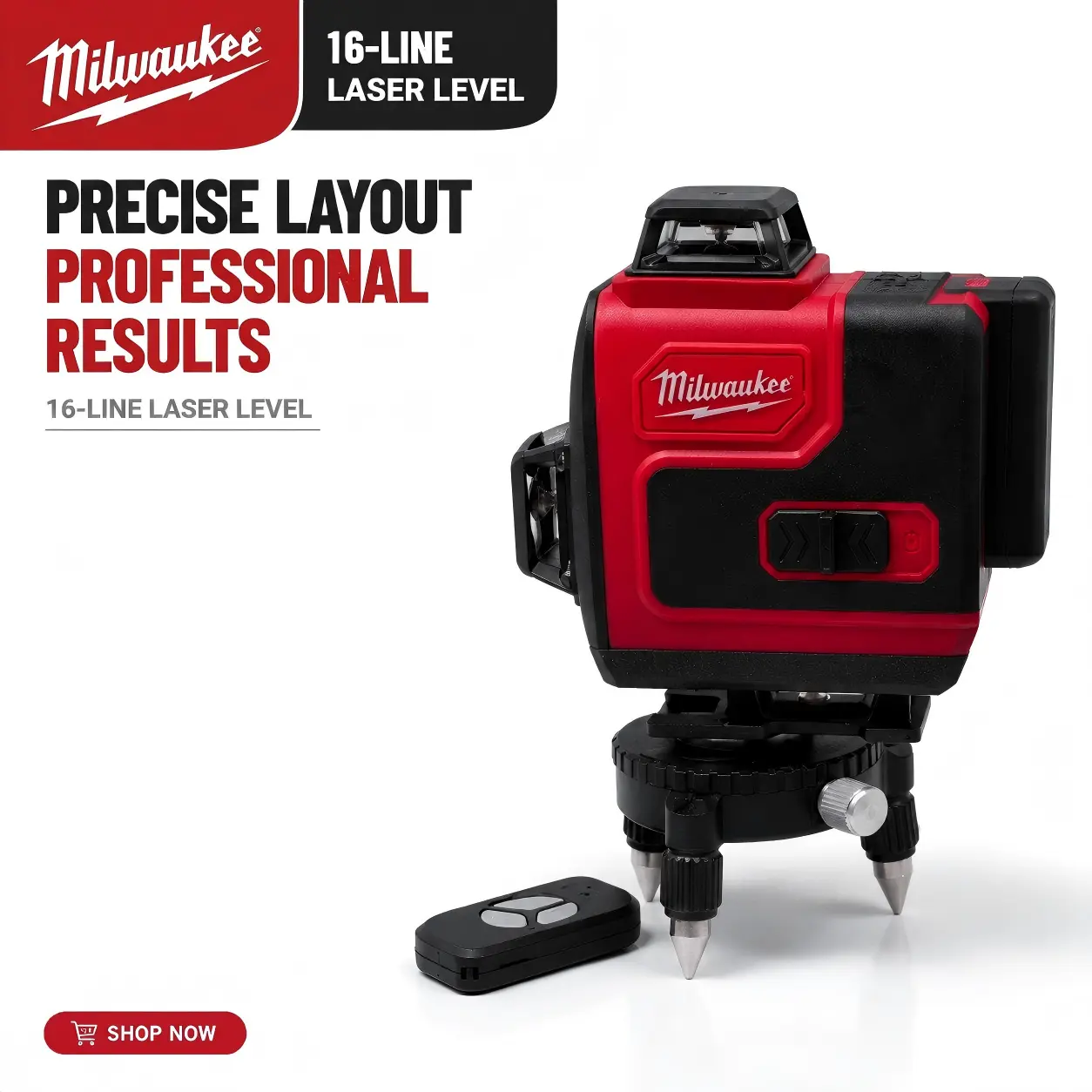 Milwaukee 16-Line Professional Measuring Hand Tool for Construction, Precise Layout Tasks