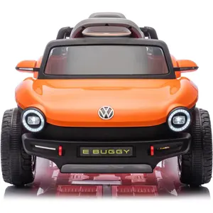12V Ride On Car for Kids Licensed Volkswagen Beetle Electric Vehicle 4 Wheeler Toddler Battery Powerd Toy Car with Remote Control/LED Headlights/Horn/Music - Orange