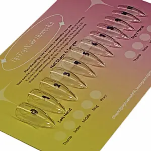 Square sizing kit. This basic kit allowing you to try on actual nail tips to see what fit best.