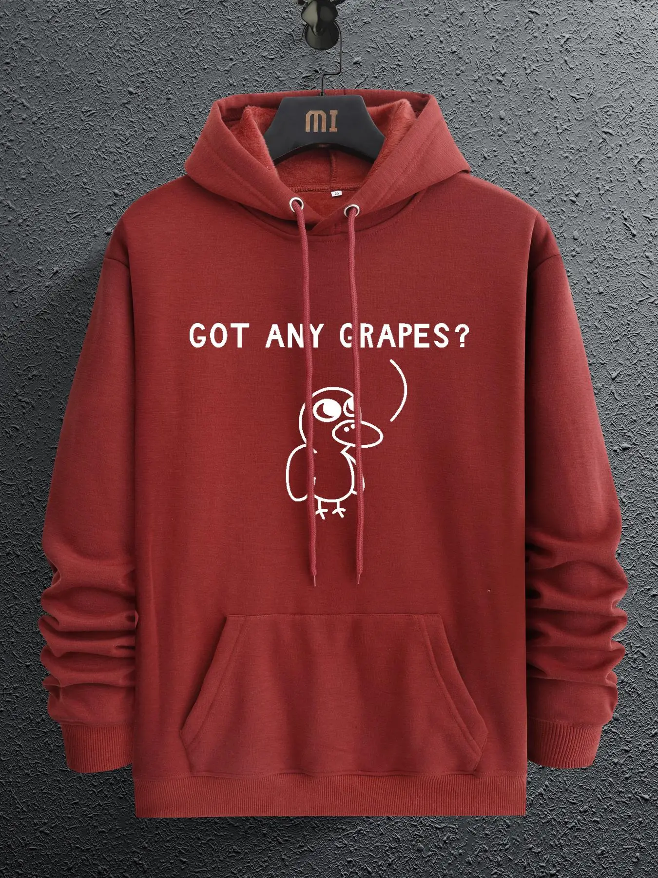 Unisex Men's Cartoon Graphic Print Drawstring Essentials Hoodie, Regular Fit Casual Long Sleeve Pocket Hooded Sweatshirt, Men's Fall & Winter Clothes