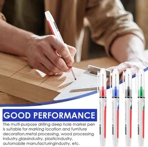 4-Color Woodworking Pen Set for Deep Hole Marking with Quick-Dry Oil Ink