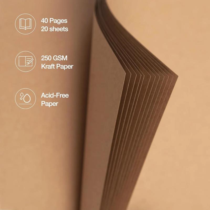 8 x 8 Inch DIY Scrapbook Album 40 Pages Hardcover Kraft Paper Scrap Book Photo Albums Memory Book for Wedding and Anniversary Family (Yellow, 8 Inch)