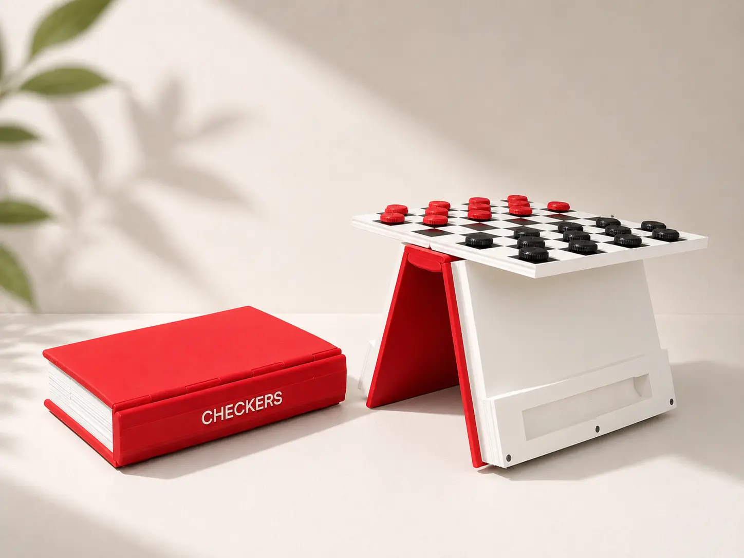 Portable Checkers Book Board Game