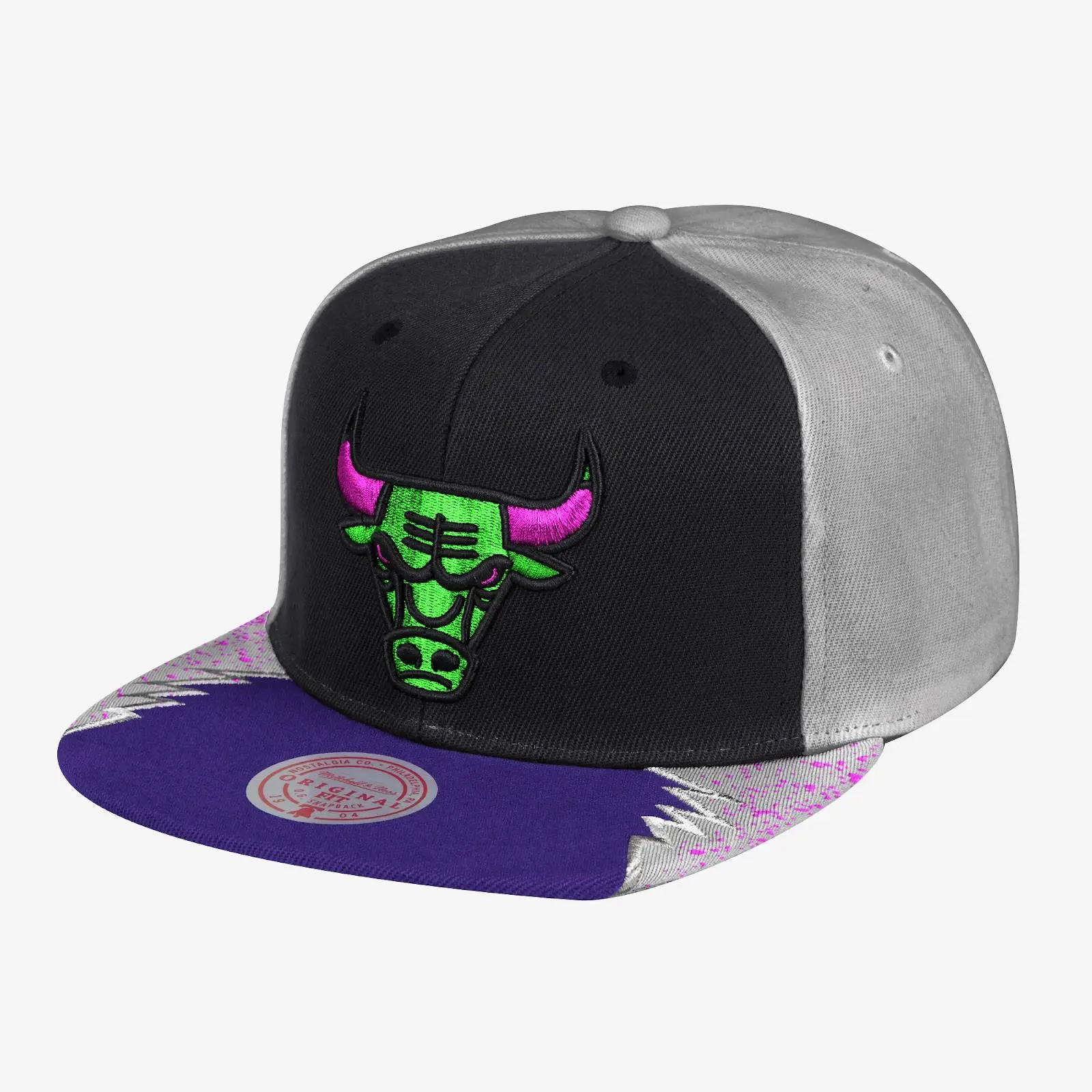 Chicago Bulls Black Day Five Snapback Hat NBA Throwback Cap Adjustable Fan Gear Mitchell & Ness