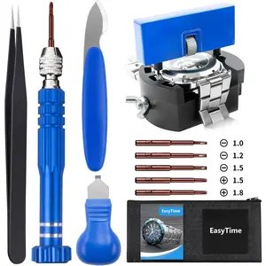 Swiilpo Watch Battery Replacement Tool Kit: Professional Watch Repair Toolkit Watch Back Remover Set with Adjustable Case Opener, Tweezers, Screwdriver and InstructionsQuesearQuesear