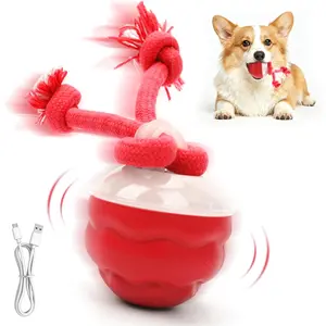 2026 New Interactive Dog Toys, Automatic Moving Dog Ball for Medium/Large Dogs, Interactive Smart Rolling Dog Toy Ball with Light Up to Keep Them Busy(Red)