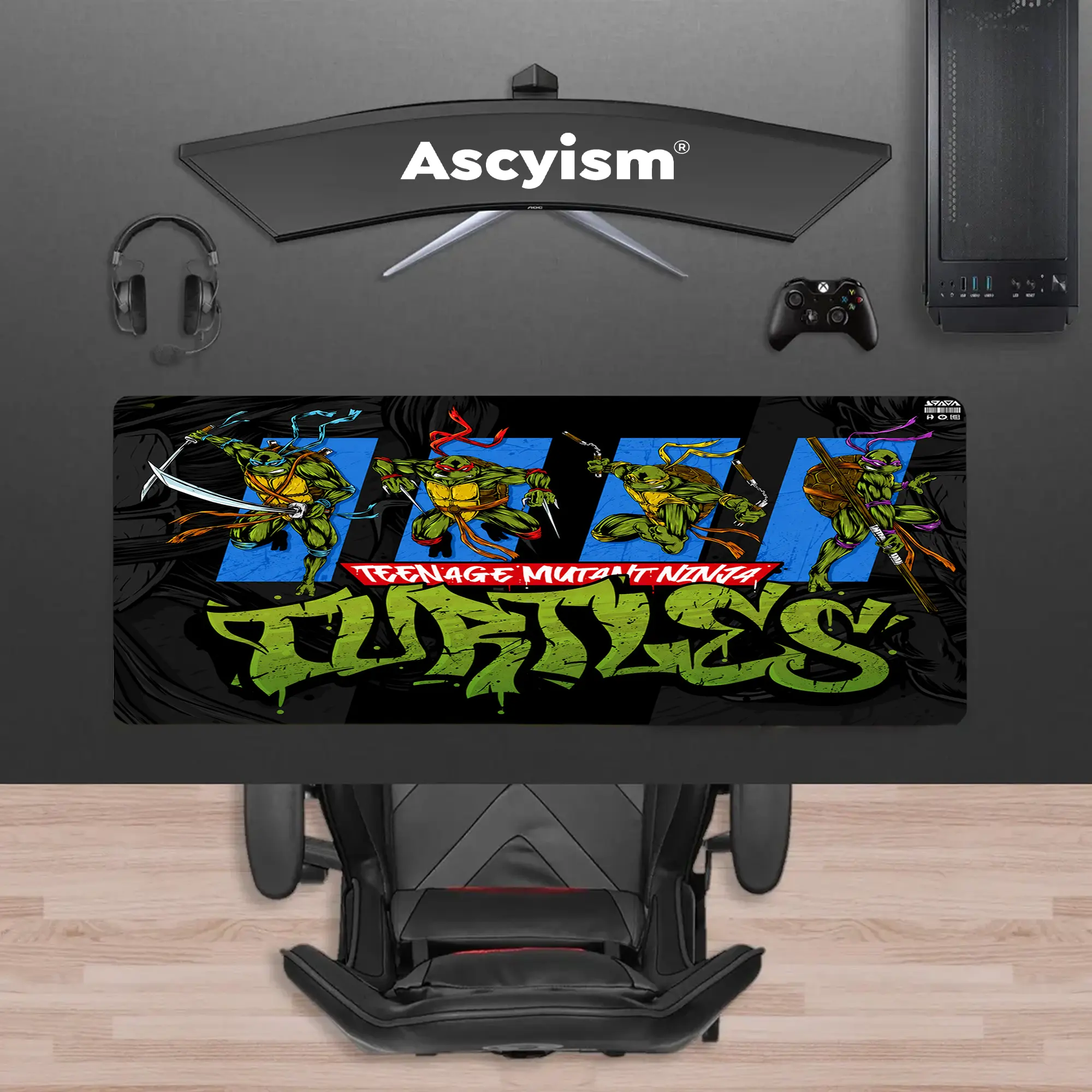 Teenage Mutant Ninja Turtles Anime Extended Desk Mat - Large 40x20in Gaming Mouse Pad, Comic-Themed Keyboard Pad, Waterproof Non-Slip Rubber Base, PC Gamer Setup Accessory, Office Gift