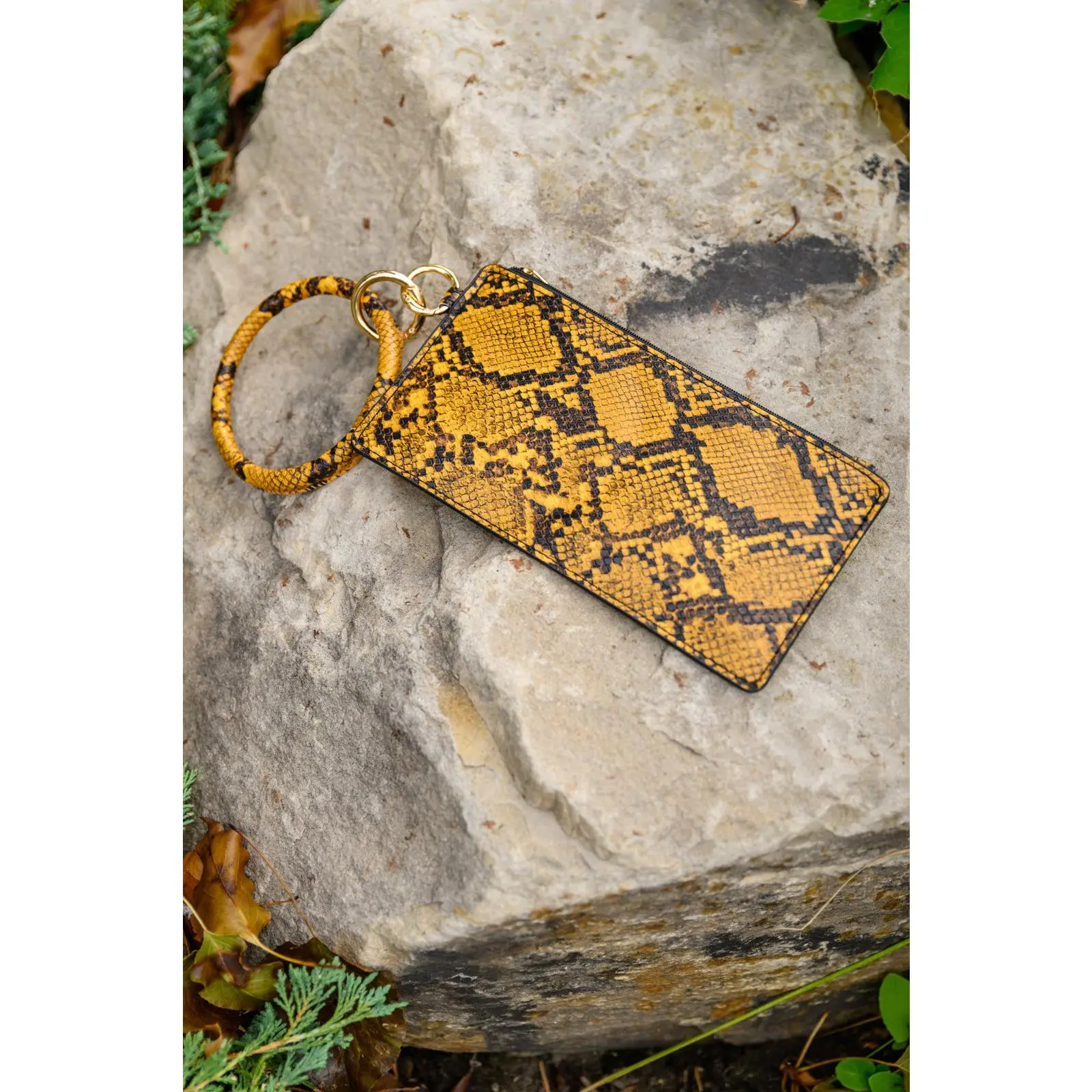 Clear Break Snakeskin Clutch