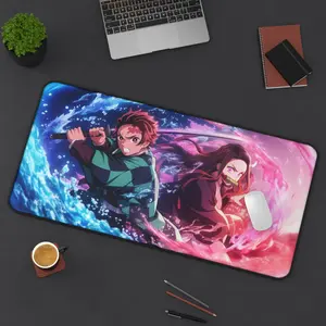 Demon Slayer Anime Desk Mat, Tanjiro & Nezuko Anime Mouse Pad, Keyboard Mat, Kimetsu No Yaiba Anime Desk Mat For Office, Gift For Gamer