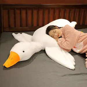 50-190cm Large Brown Hug Stuffed Animals Duck Kawaii 7 Colors Giant Goose Plush Toys Sleeping Pillow Big Christmas Gift for Kids
