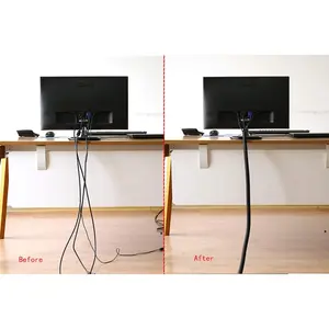 Alex Tech 10Ft - 1/2 Inch Cord Protector Wire Loom Tubing Cable Sleeve Split Sleeving for USB Cable Power Cord Audio Video Cable – Protect Cat from Chewing - Black