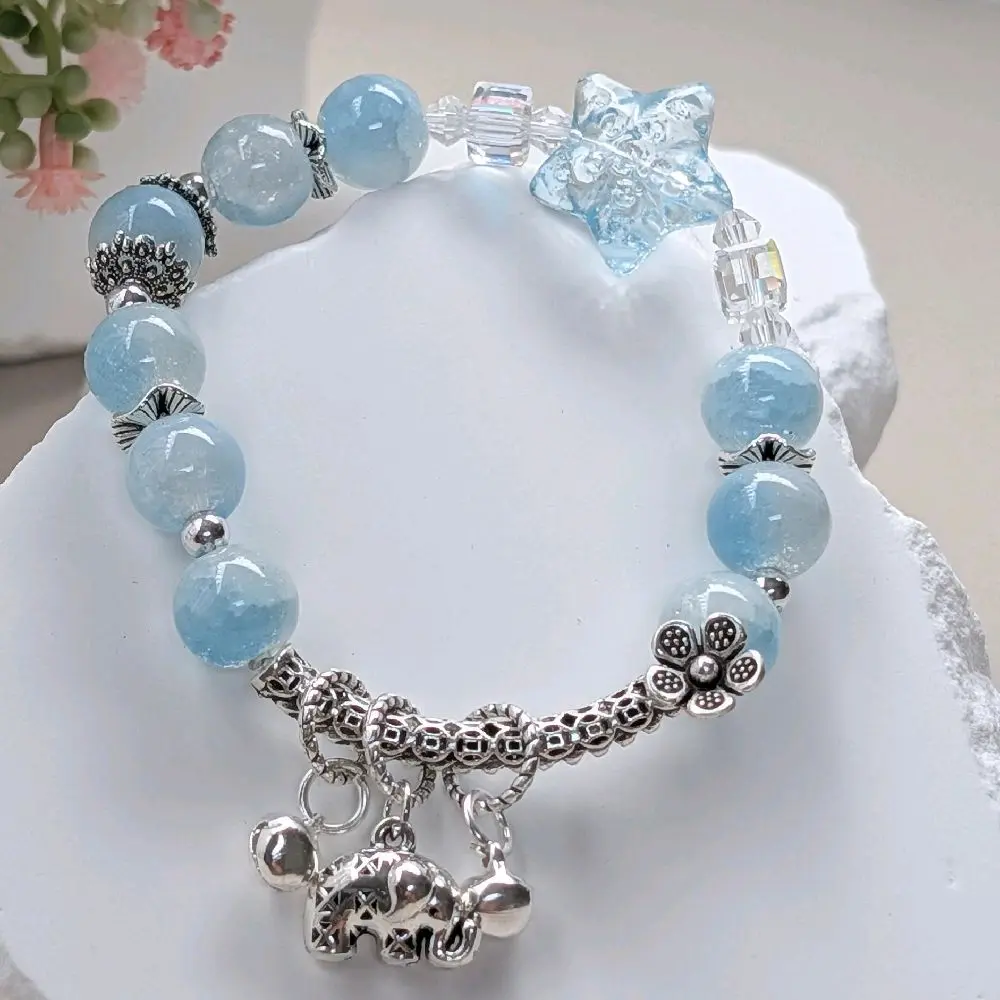 Kawaii Elephant Charms Bracelet,  Echo-Friendly Artisanal Jewelry