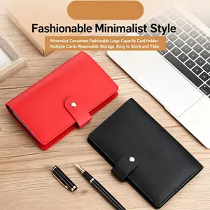 Men's 90-Slot Multifunctional Snap-Button ID Holder - Urban Minimalist Large-Capacity Business Case, Luggage Accessory Slim RFID Card simple style gift