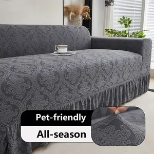 Elastic Geometric Sofa Cover, All-Season Dustproof Full-Cover Couch Protector, High Durability No Shedding, Universal Fit