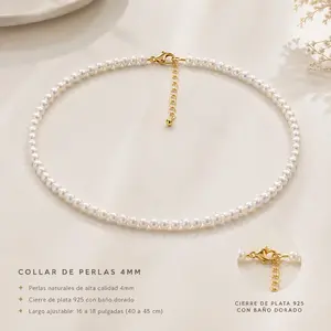 Genuine Natural Pearl Necklace for Women, Elegant Timeless Jewelry with a Gold-Plated 925 Sterling Silver Clasp for Everyday Luxury, Jewelry For Women