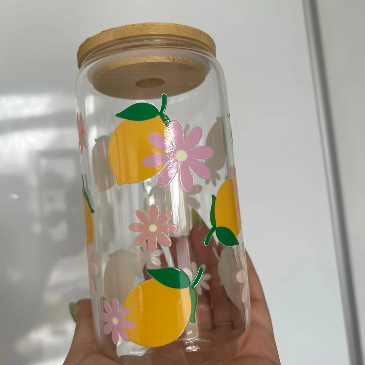 Pretty Lemonade Glass Drinkware Sturdy Drink