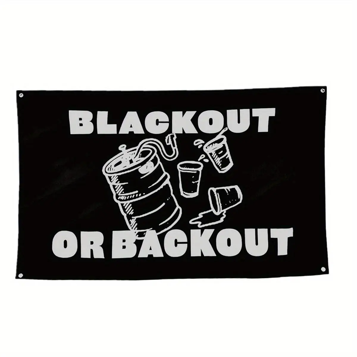 Blackout Or Backout Print Tapestry for Mean Girls Decorations, 1 Count 3x5ft 90x150cm Double-stitched Edge Wall Hanging Tapestry With 4 Brass Grommet