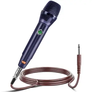 Kaschun Audio Cardioid Dynamic Wired Microphone, Purple Handheld Mic with 16.4ft XLR to 6.35mm Cable for Karaoke, Live Singing, Party, Speech, Stage Performance