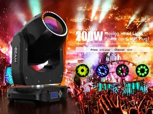 200W Moving Head LED RGBW Gobo Beam 6+12 Prism Stage Light DMX Disco Party Show