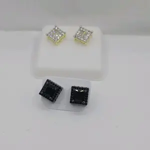 earrings fashion style 2 pairs set gold plated gild and black color with multi-stones