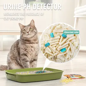 Cat Litter Self Checking Particles with Urine pH Detector Highlights Presence of Cat Urine pH Abnormal Color