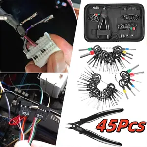 Pack fo 45 Universal Car Terminal Removal Repair Tool Wire Plug Connector Extractor Puller for Car Terminals Disassembly Hand Tools