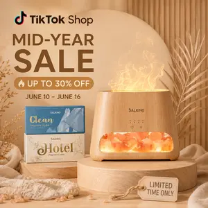 【TikTok Shop Weekly Deals】 2-in-1 Himalayan Salt Lamp Diffuser, Cool Mist Humidifier, Himalayan Salt, Ultrasonic Essential Oil Diffuser with Ambient Glow, 150ml(For Restroom/Kitchen/Storage room);Gift/Candle/Soap
