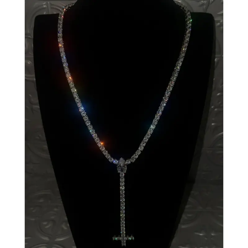 Drop down- tear drop , cross tennis chain