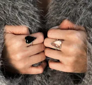 Valentine's Day Gift Crystal Adjustable Ring hermoso anillo woman daily wear birthday heart-shaped crystal aesthetic ring