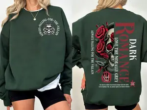 Dark Romance Sweatshirt, Morally Grey Hoodie, Book Lovers Gifts, Romantasy Shirt, Readers, Book Nerds, Bookworm Unisex Soft Comfort Crewneck Pullover Long Sleeves Graphic Fabric Sweater