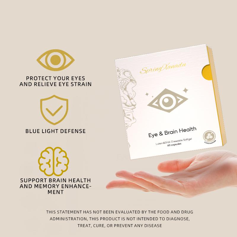 SpringXanadu Eye Health Supplement-Lutein & Zeaxanthin for Vision and brain Care - 60 Softgels to support eye health,  Fitness Supplement Healthcare Edible Dietary Optimum Blue Light Filter Dha