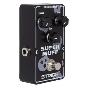 STRICH Distortion Guitar Pedal,Morpher Distortion,Super Muff Analog,Tight,Classic Crunch 80s Metal,True Bypass for Electric Guitar,White and Black