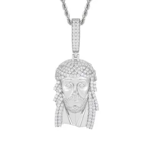 【#P664】UCCIYO 18K Gold-Plated Jesus Pendant with Lab-Grown Moissanite S925 Sterling Silver Synthetic Moissanite Pendant Necklace for Women Men Hip Hop Jewelry Gift summerwins