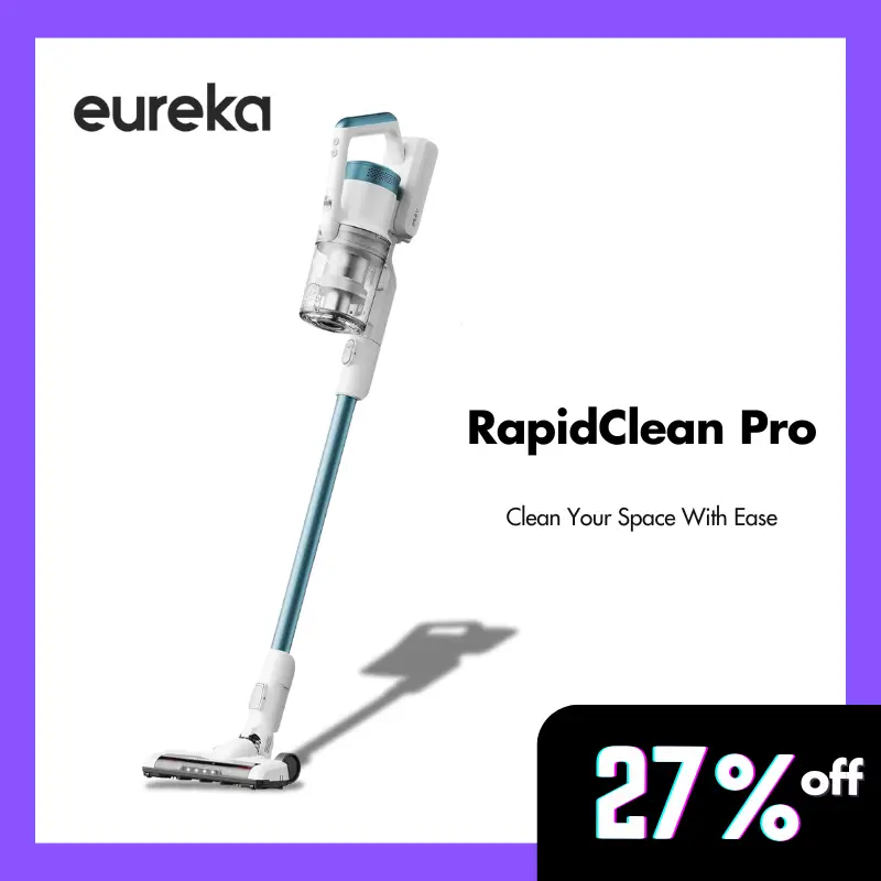 Eureka RapidClean Pro Cordless Cleaner for Hard Floors, Lightweight LED Headlights, Handheld Vac, White, Cordless Vacuum, Multiple Accessories Home C
