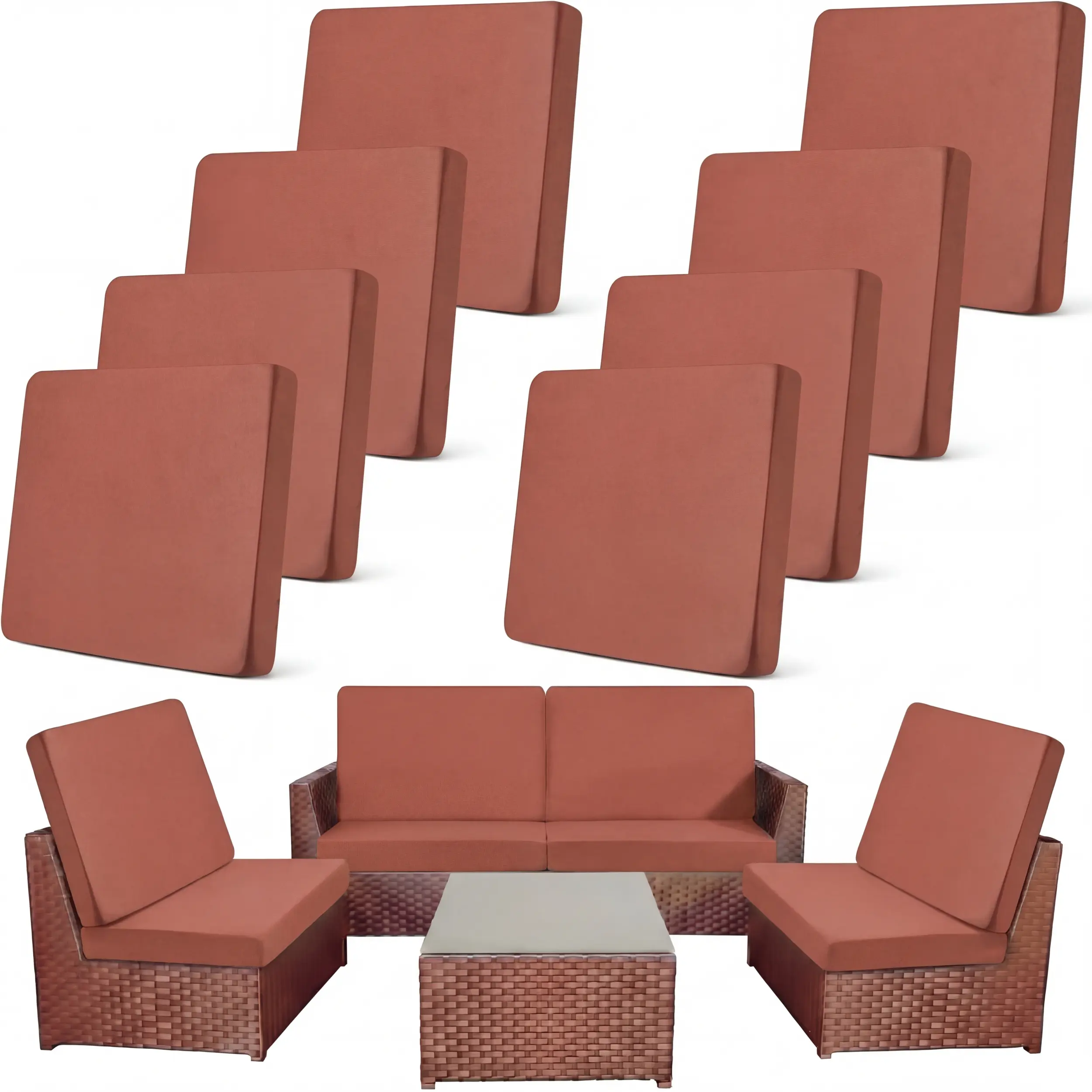 12Pcs Fall Patio Cushion Covers for Outdoor Furniture & Indoor Sofa Cushions, Fall Home Decor Elastic Sofa Cover Sofa Slipcover Couch Covers Anti-Slip Sofa Seat Cover Replacement Sets for Autumn Patio Decor