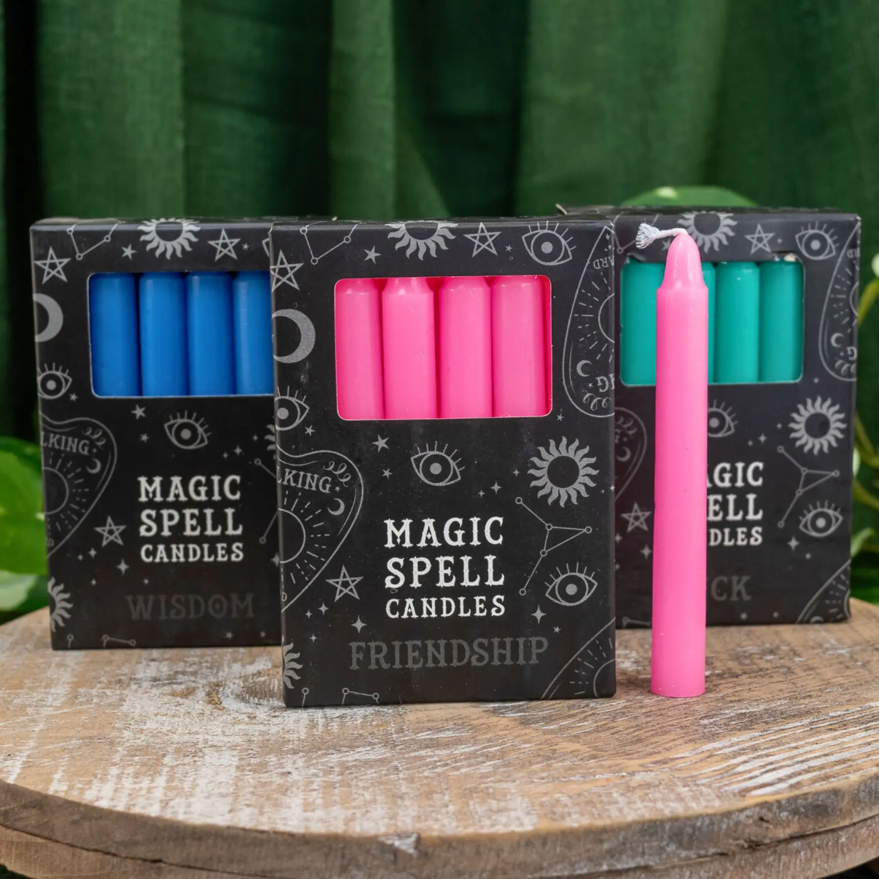 Down to Earth Chime Candles - Set of 12 Colorful Candles with Decorative Packaging for Ritual Altar Candles