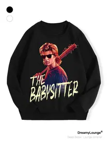 Stranger Things Steve Graphic Round Neck Sweatshirt, Casual Fitted Pullover for Daily Wear, Home & Outdoor Use, Fall&winter Fashion