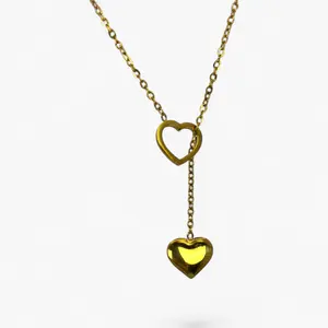 Gold Heart Duo Necklace