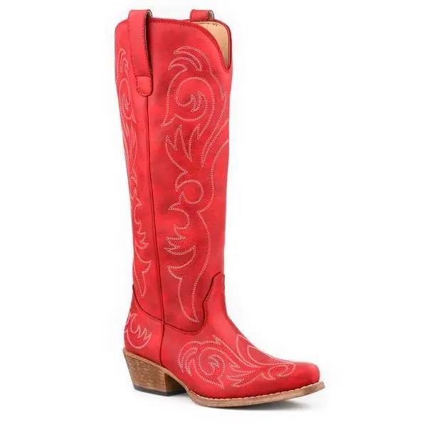 Womens Roper Red With All Western Stitch Ryder Boots