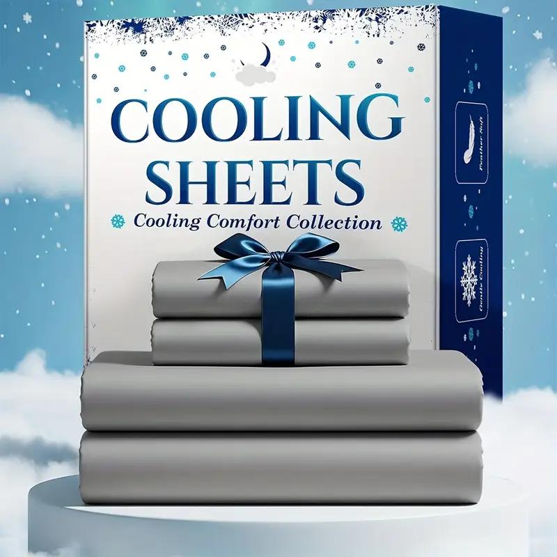 Cooling Sheets - Extra Deep Pocket Bed Sheet Set - Twin Full Queen King Sizes - Breathable Cooling Fabric - Hotel Soft Wrinkle Free - 4 Piece Complete Set - Secure Fit - Durable Easy Care