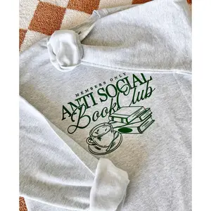 Unisex- Anti Social Book Club Crewneck | Bookish Sweatshirt | Bookworm | Booktok | The Story of Us | Gifts for Book Lovers