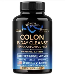 Colon Cleanse - 15 Day Cleanse for Women & Men - Senna | Cascara | Garcinia Cambogia | Probiotics & Fiber - Digestion & Detox - Debloating & Bowel Movement - Natural & Vegan - 30 Capsules