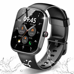 S5 Smartwatch (supports Bluetooth calling), featuring a large 1.69-inch HD display, heart rate, sleep, and step monitoring, support for over 100 sports modes, IP68 water resistance, and compatibility with Android and iOS systems (Black). smart watch call