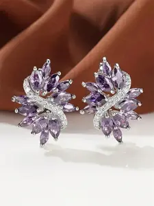 1 Pair Pretty Cubic Zirconia Drop Earrings Statement Earrings For Women For Wedding Engagement Anniversary Jewelry Valentine's Day Gift