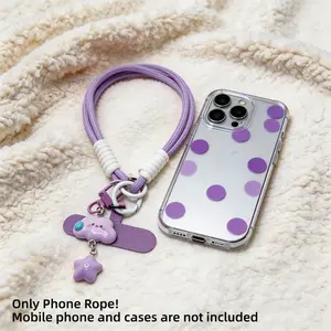 Fashion Cloud & Star Wrist Lanyard, Short Universal Phone Case Strap, Portable Anti-Lost Hang Chain, Key Ring Pendant for Daily Use