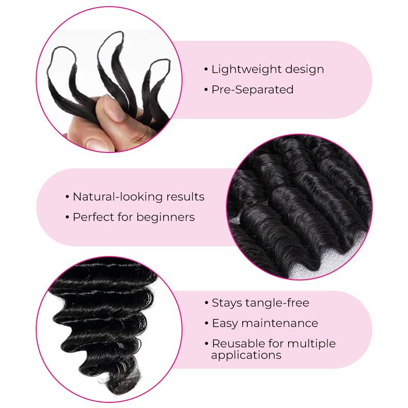 ISEE HAIR Crochet Hair Deep Wave Human Hair Extensions Miracle Knots Friendly for Boho Braids – Defined Curls Pre-Separated 50g/Pack (32-38 Strands Per Pack)4-5 Packs for Full Head, Protective Hairstyles For Black Women#greenish#TikTokShopSpringGlowUp ISEE HAIR Crochet Hair Deep Wave Human Hair Extensions Miracle Knots Friendly for Boho Braids – Defined Curls Pre-Separated 50g/Pack (32-38 Strands Per Pack)4-5 Packs for Full Head, Protective Hairstyles For Black Women#greenish#TikTokShopSpringGlowUp