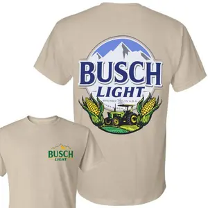 Busch Light Cornfield Tractor T-Shirt – Vintage Farm Beer Graphic Tee, Country Drinking Shirt for Men, Summer Beer Vibes, Casual Cotton