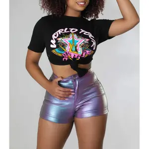 Purple Iridescent Shorts