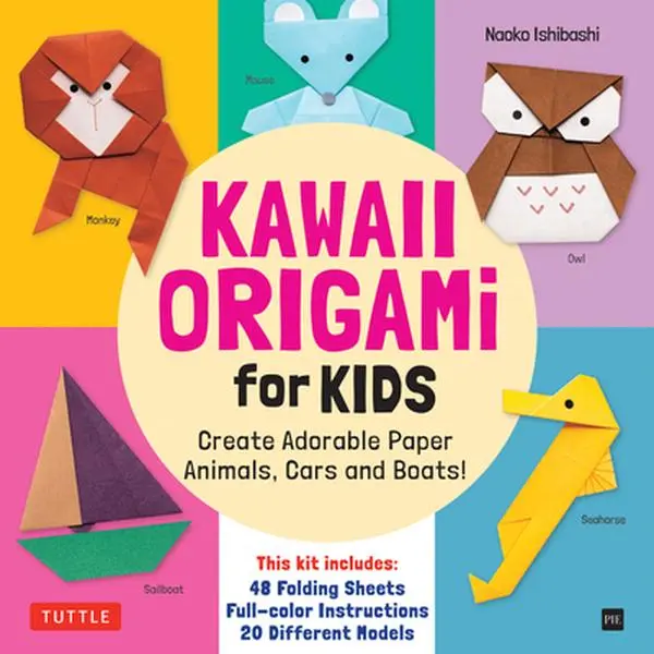 Kawaii Origami for Kids Kit - Create Fun Paper Animals, Cars, Models; Boost Motor Skills, Accomplishment & Sense (Includes 48 Folding Sheets, Full-Color Instructions) by Naoko Ishibashi